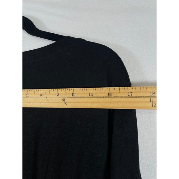 BLOOMCHIC Women Dress Size 18-20 Black Long Sleeve V Neck Midi Abstract Print - Picture 7 of 9